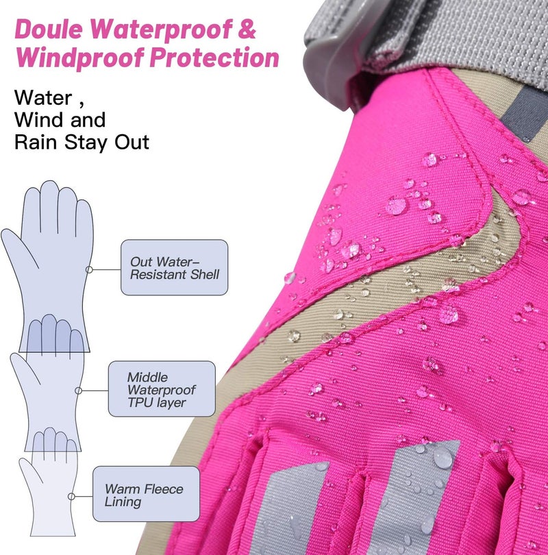 7-Mi Kids Winter Warm Water-Resistant Gloves for Skiing/Snowboarding/Cycling/Riding Outdoor Activities Children Mittens - Image 2
